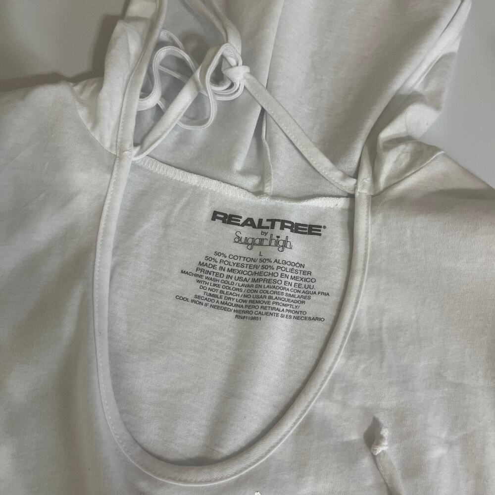 Realtree Womens Training Camp T Shirt Midi Dress with Hoodie White Large - Picture 9 of 11
